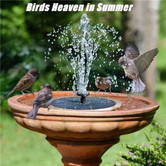 Solar Fountain,4W Solar Powered Bird Bath Fountains with 4000 Battery,LED Lights - Picture 3 of 6
